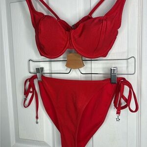 Red Underwire Bikini Set